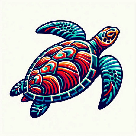 Turtle. Vector illustration. Isolated on a white background.のイラスト素材