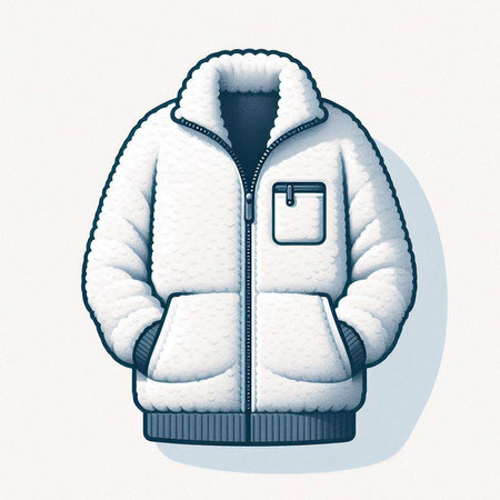 Winter coat on a white background. 3d render. Illustrationのイラスト素材