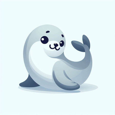 Cute baby seal. Vector illustration of a cartoon animal character.のイラスト素材