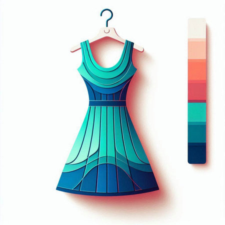 Dress on a hanger. Vector illustration. Eps 10.のイラスト素材