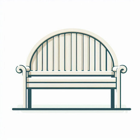 Illustration of a bench on a white background. Vector illustration.のイラスト素材
