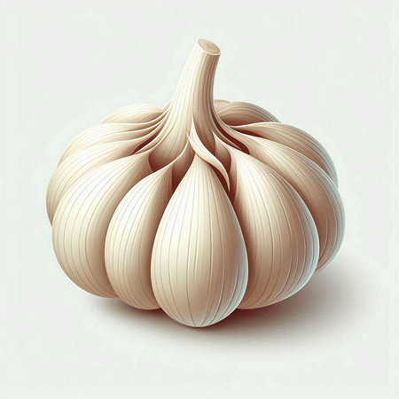 Garlic on a white background. Vector illustration for your design.のイラスト素材