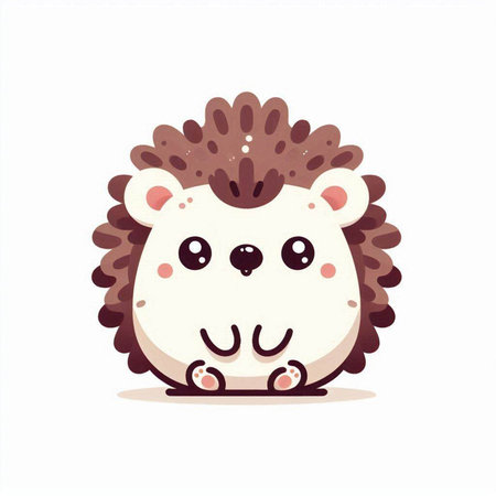 Cute hedgehog. Vector illustration. Isolated on white background.のイラスト素材