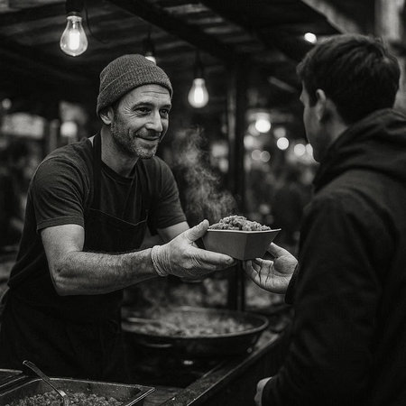 Coffee Shop Barista Cheerful Smiling Customer Concept