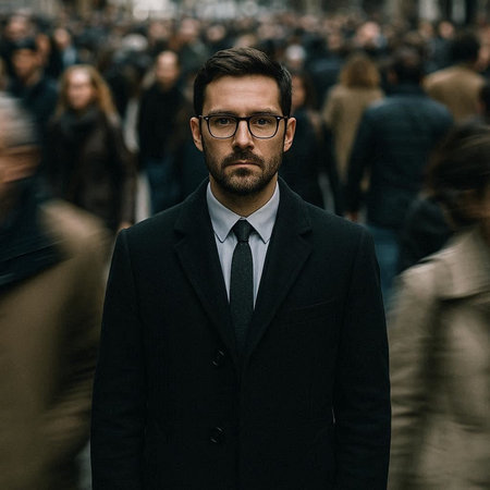 People gather outside Gucci fashion show building for Milan Women's Fashion Week in Milan.