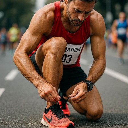 Unidentified runners at the Stockholm Marathon.
