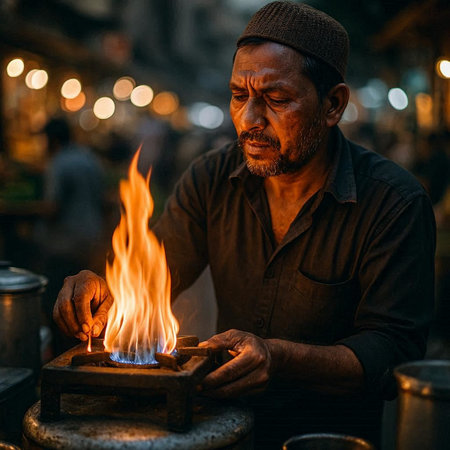 A street vendor in Varanasi, India