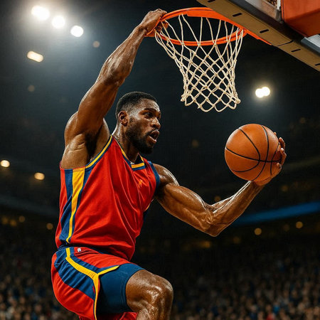 basketball game sport player in action isolated on black background, dynamic concept