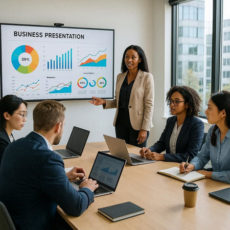 Group of business people working together in the office. Business concept.