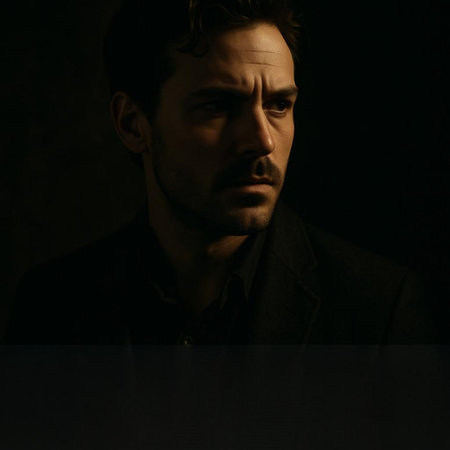 Portrait of a handsome man in a suit on a dark background