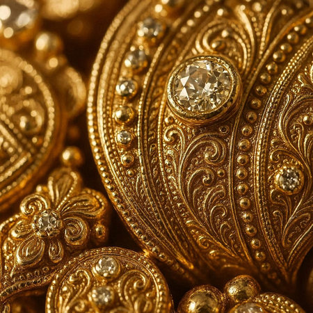 golden jewellery background macro close up. gold jewelery.の写真素材