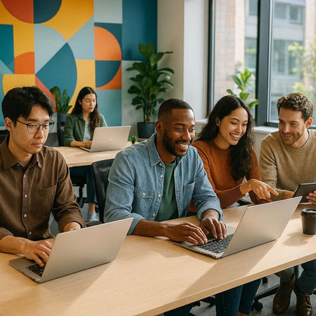 Multiethnic startup business team on meeting in modern bright office interior brainstorming, working...