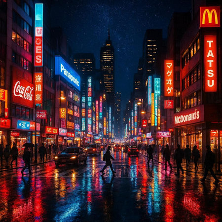 s Square, featured with Broadway Theaters and huge number of LED signs, is a symbol of New York City and the United States.の写真素材