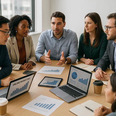 Business people in a meeting at office. Corporate businessteam and manager in a meeting.