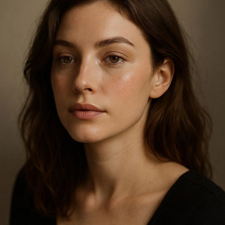 Portrait of a beautiful young woman with natural make-up.
