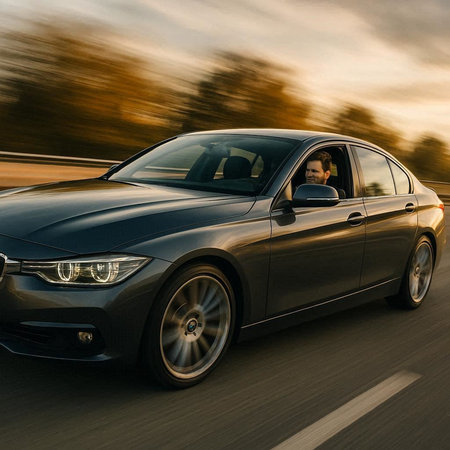 Car driving on the road with motion blur effect. Motion blur.の写真素材