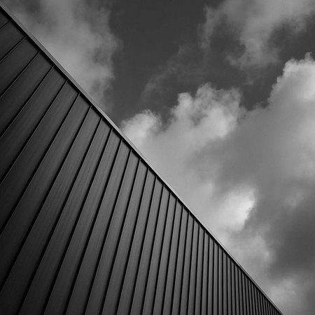 Modern architecture abstract background. Fragment of a modern building. Black and white.