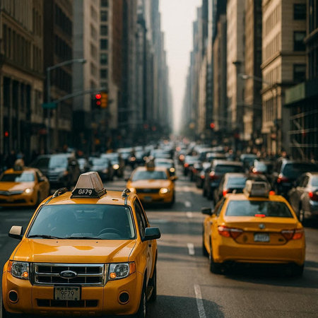 Yellow taxi cab in Manhattan.