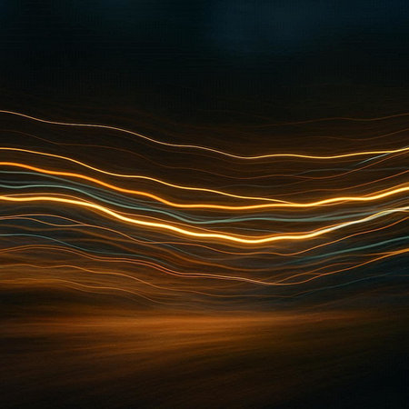 abstract background with smooth lines and waves in yellow, orange and black