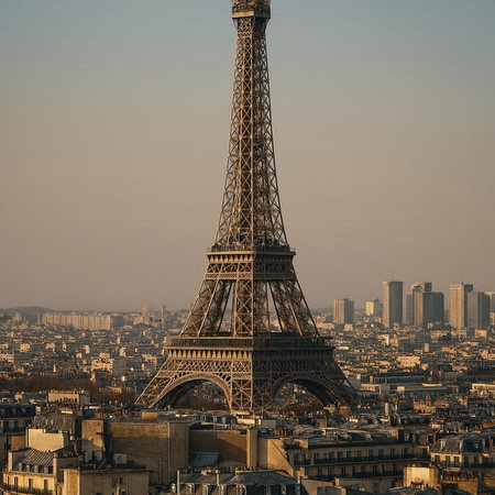 Eiffel Tower in Paris, France. Vintage style toned picture