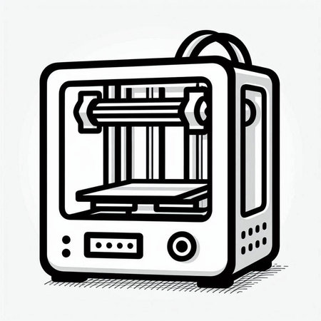 3d printer icon. Vector illustration of 3d printer icon.
