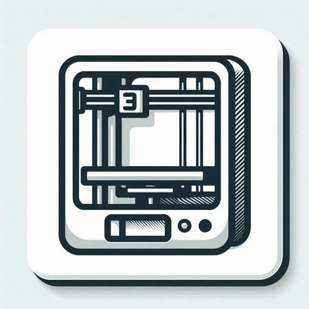 3D printer icon. 3d printing symbol. Vector illustration.