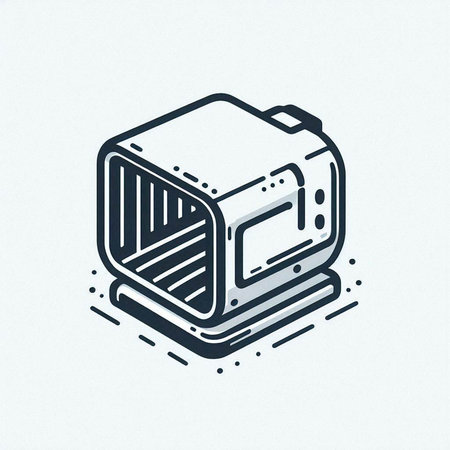 Retro cinema camera icon. Vector illustration of retro cinema camera.