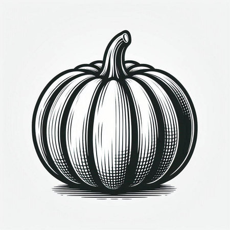 Pumpkin vector illustration. Hand drawn sketch style. Vector illustration.の写真素材