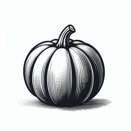 Pumpkin. Vintage engraving style vector illustration. Hand drawn sketch.の写真素材
