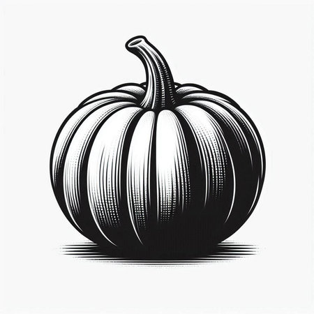 Pumpkin vector illustration. Hand drawn illustration of a pumpkin.の写真素材