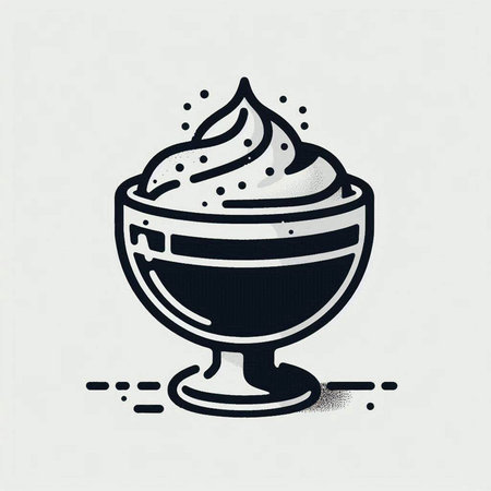 Ice cream icon, vector illustration in vintage monochrome style.の写真素材