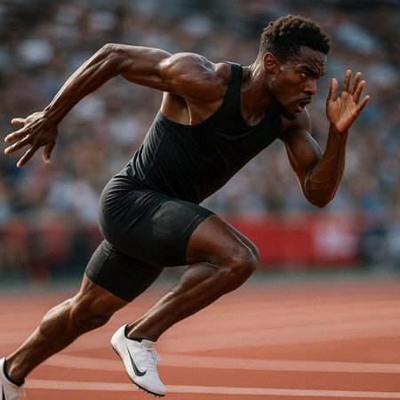 Male track and field athlete at the IAAF Diamond League in Stockholm.