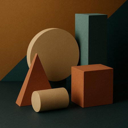 3d render of geometric shapes. Minimalist abstract background.