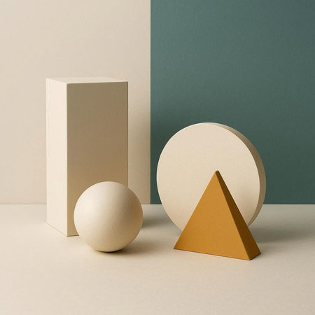 Minimal abstract background. Geometric shapes composition. 3d render