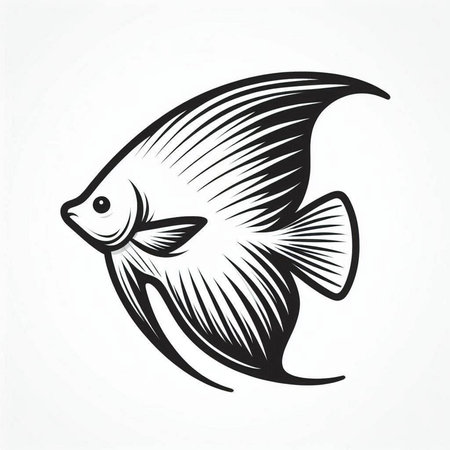 Vector image of a fish on a white background. Fish icon.