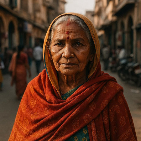 Portrait of unknowns Hindu people visiting Durbar square in Kathmandu in the afternoon