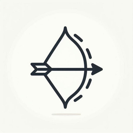 Bow and arrow icon. Archery symbol. Flat vector illustration.