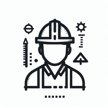 Engineer icon. Engineer symbol. Vector illustration on white background.