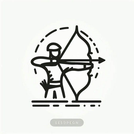 Bow and arrow icon in thin line style. Archery, archery vector illustration.