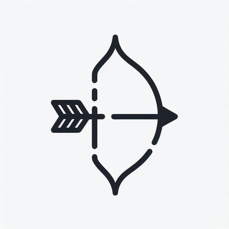 Archery vector icon in trendy flat style isolated on grey background.