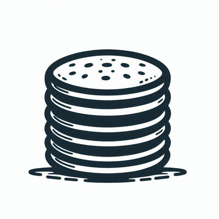Stack of pancakes. Hand drawn vector illustration. Isolated on white background.