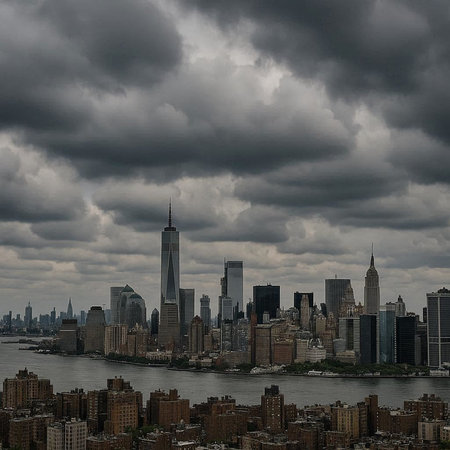 Manhattan Skyline with Empire State Building, New York City, USAの写真素材