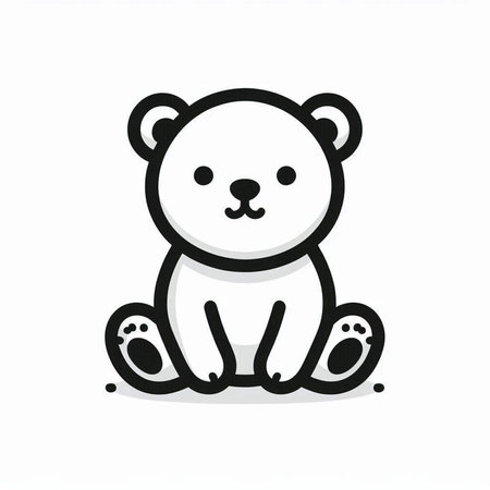 Cute teddy bear icon. Vector illustration in doodle style.の写真素材