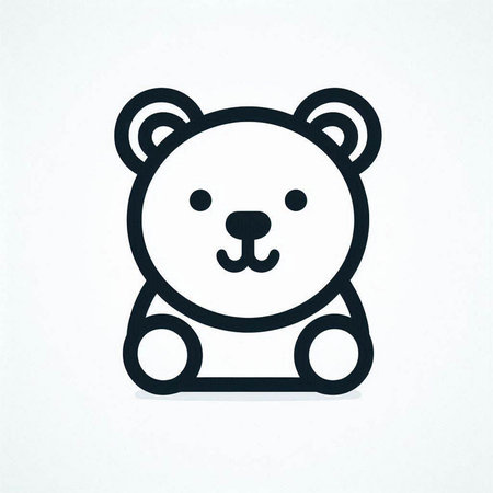 Cute teddy bear icon, vector illustration. Flat design style.の写真素材