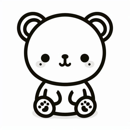Cute little bear on a white background, vector illustration, eps 10の写真素材