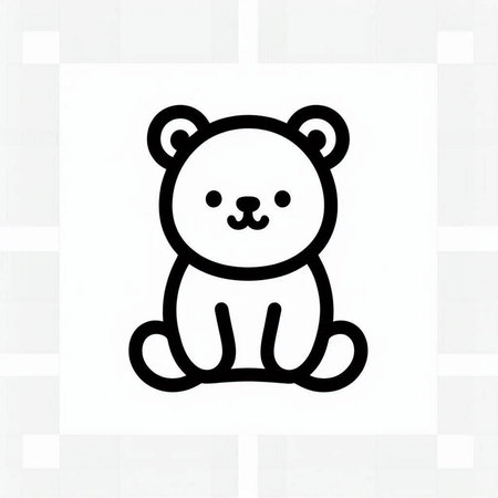 Teddy bear vector icon on a white background. Flat style.の写真素材