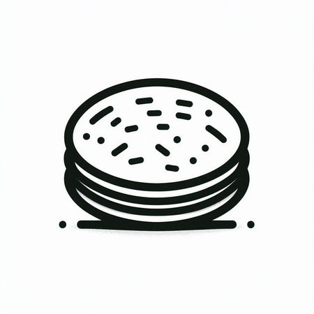 Crispy pancake icon on the white background. Vector illustration.