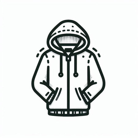 Hoodie vector icon. Hand drawn illustration of hoodie.