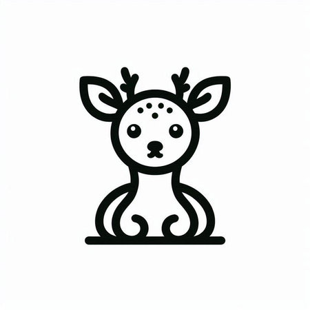 cute deer icon on white background. vector illustration eps10の写真素材