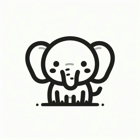 cute elephant icon on white background. vector illustration. eps 10